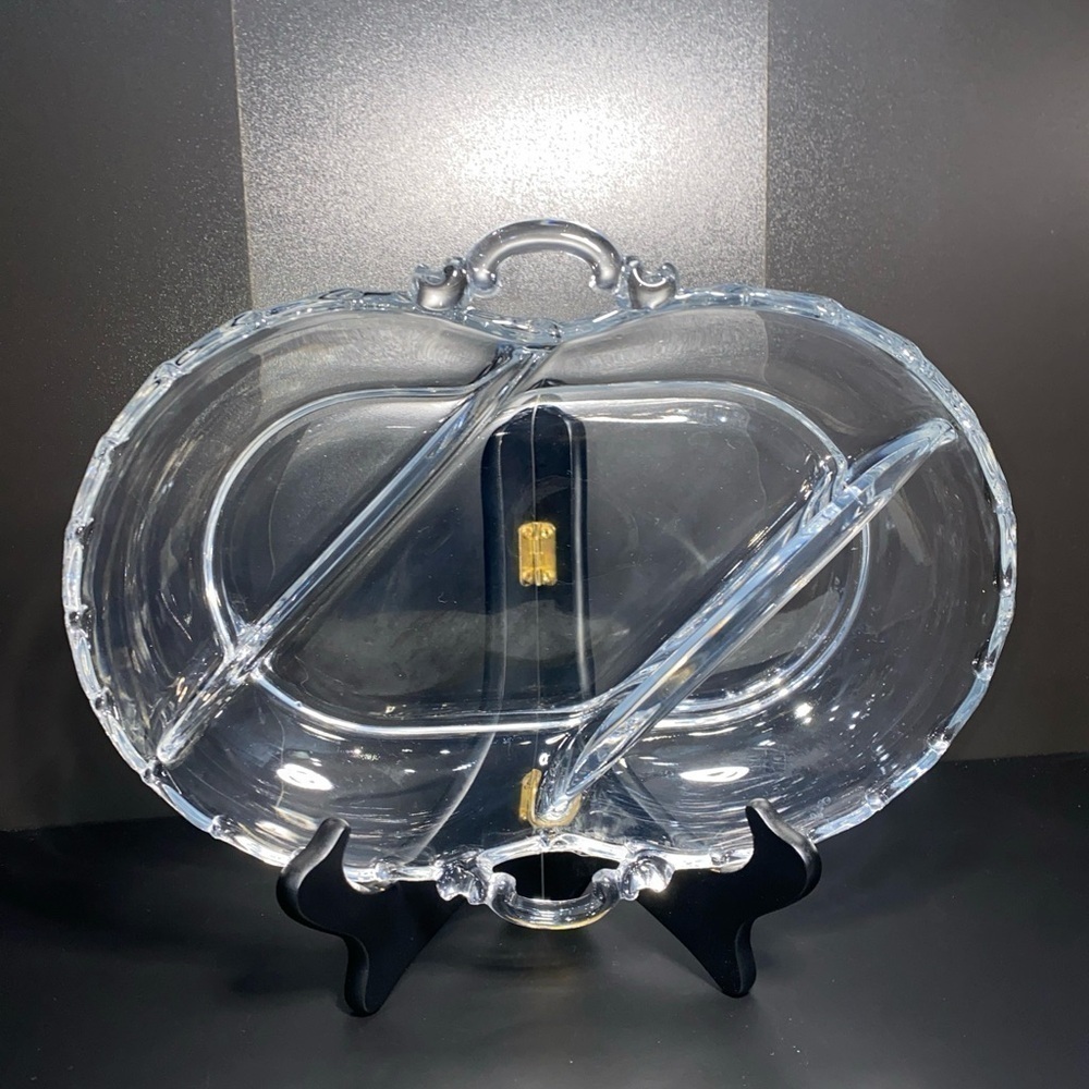 Elegant Fostoria Relish Dish Glass 12 ¼” Oval 3 Part‎ Divided